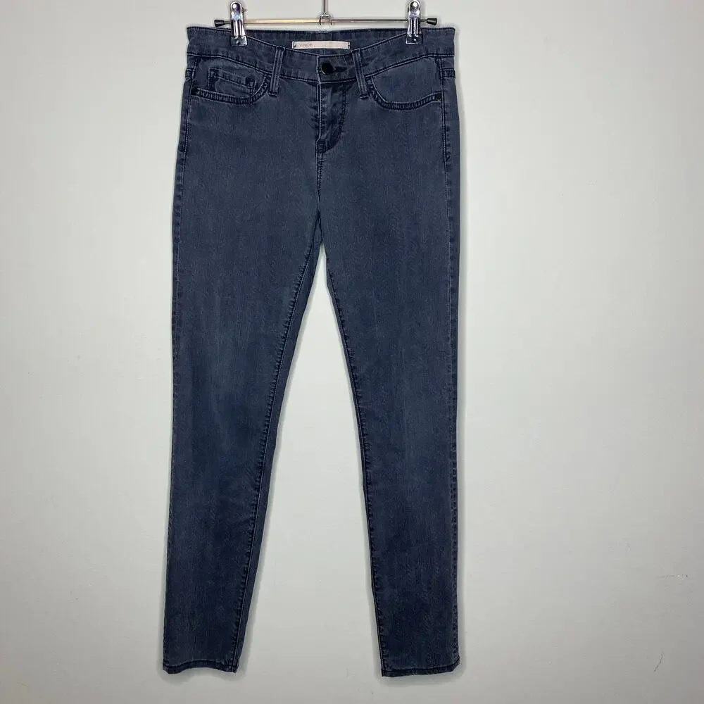 Vince Charcoal Gray Low Rise Skinny Denim Jeans Size‎ 26